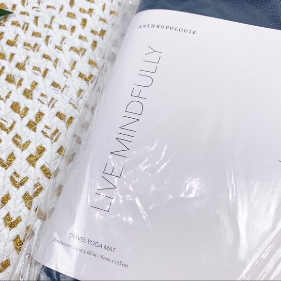 Anthropologie Travel Yoga Mat Blue Purple Motif - Picture 4 of 5